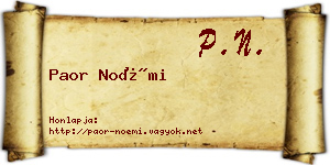 Paor Noémi névjegykártya